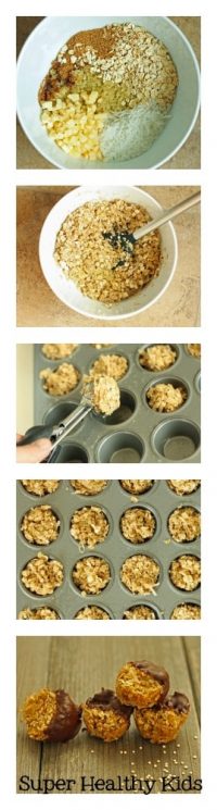 Quinoa Dessert Bites. From cooked quinoa, to kids favorite snack!